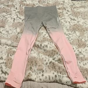 Gymshark NEW seamless pink/grey ombre leggings